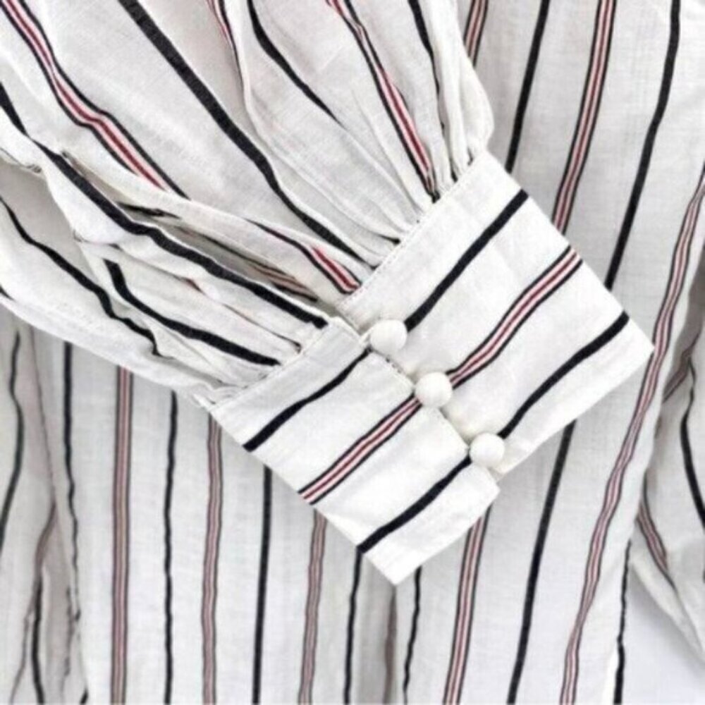 Joie Minya Striped Button Front Blouse Top New - Picture 13 of 15